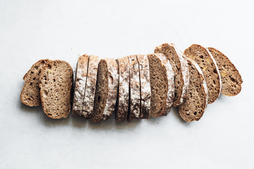 Wholemeal bread - a food high in fibre. 